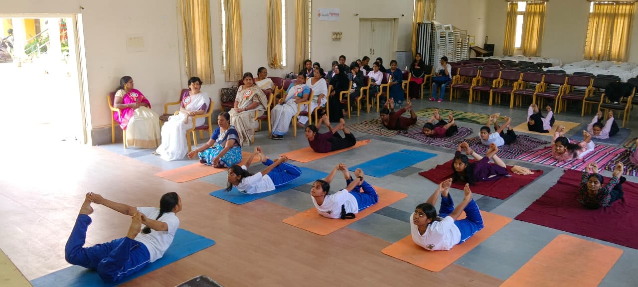 The Department of Physical Education and National Service Scheme (NSS) Units organized the 12th International Yoga Day on 21st June 2026 at 9:00 a.m. in MV Hall with the theme “Yoga for Healthy Ageing.”